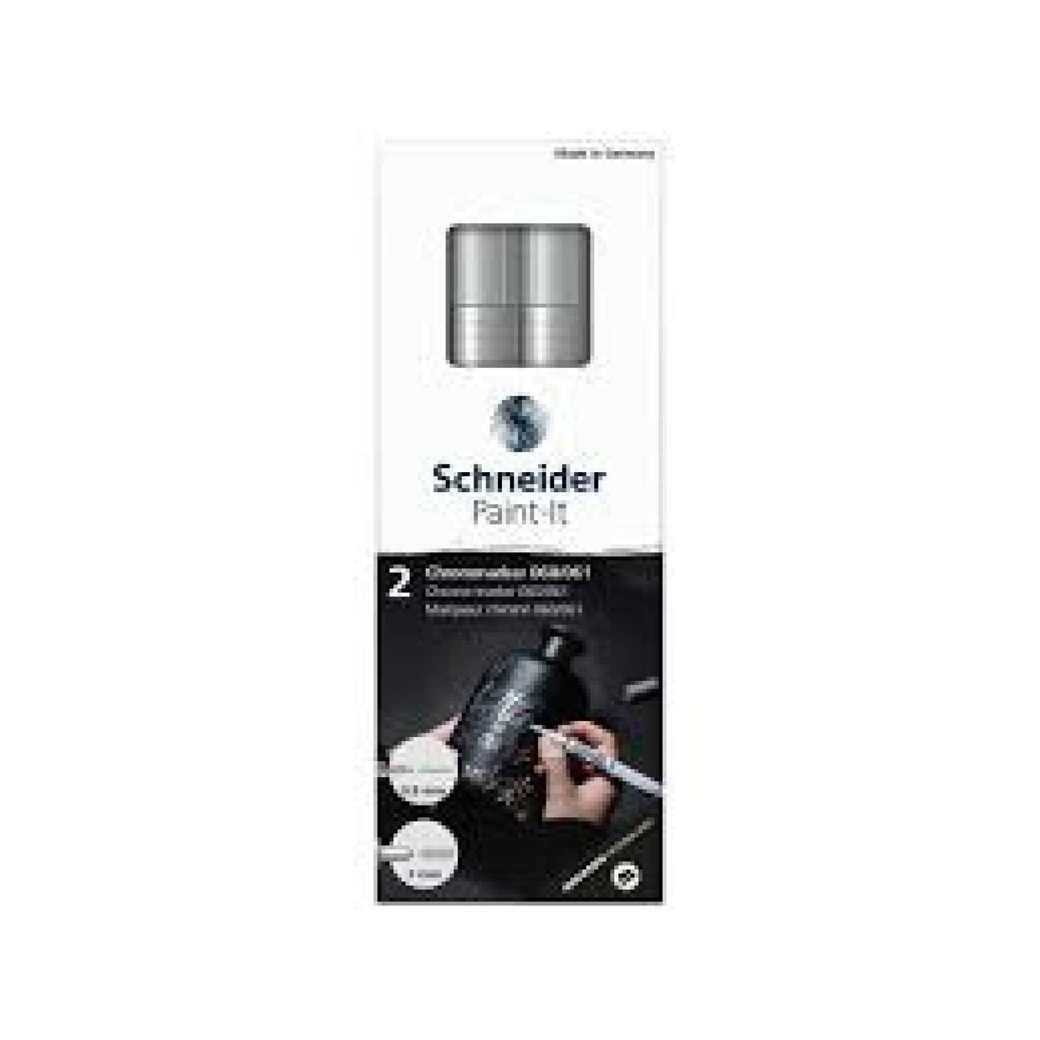 Schneider Schreibgeräte ML06011501, 2 Stück(e), Chrom, Grau, Weiß, Tube, 0,8 mm, 2 mm