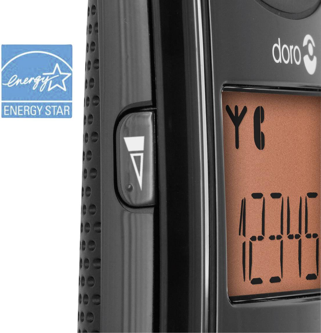 doro PhoneEasy 100w Schnurloses Seniorentelefon Optische Anrufsignalisierung Beleuchtetes Display Schwarz