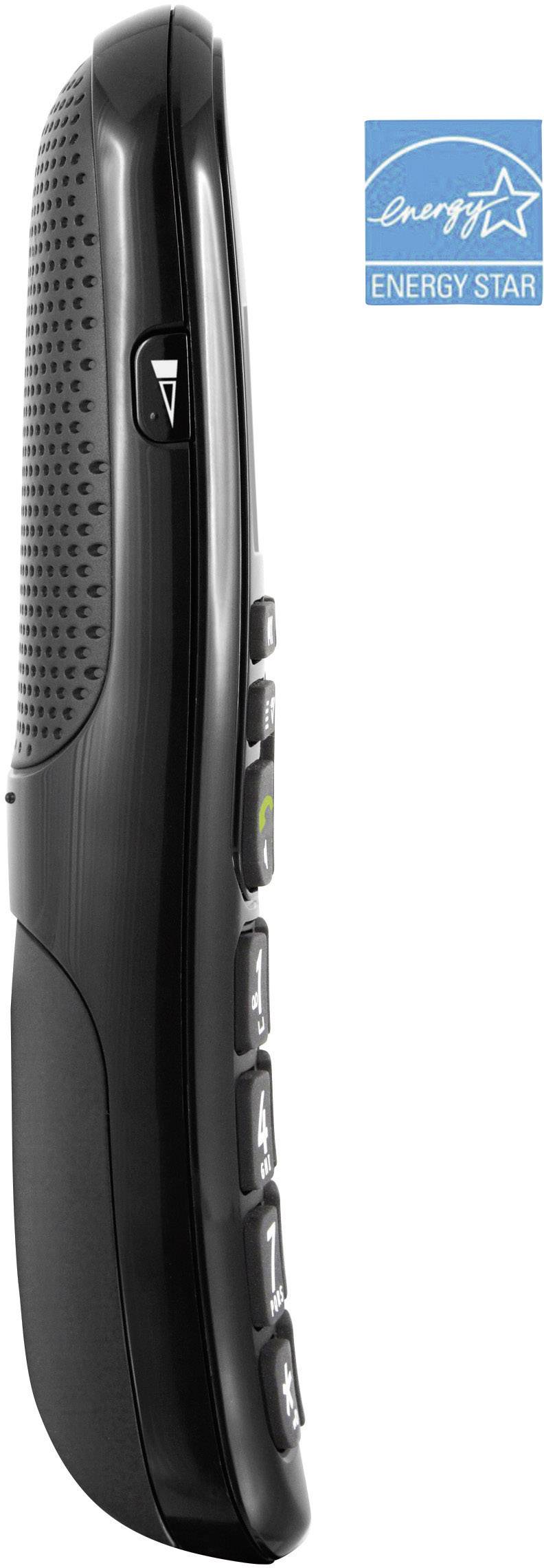 doro PhoneEasy 100w Schnurloses Seniorentelefon Optische Anrufsignalisierung Beleuchtetes Display Schwarz