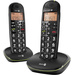 doro PhoneEasy 100w Duo Schnurloses Seniorentelefon Optische Anrufsignalisierung Beleuchtetes Display Schwarz