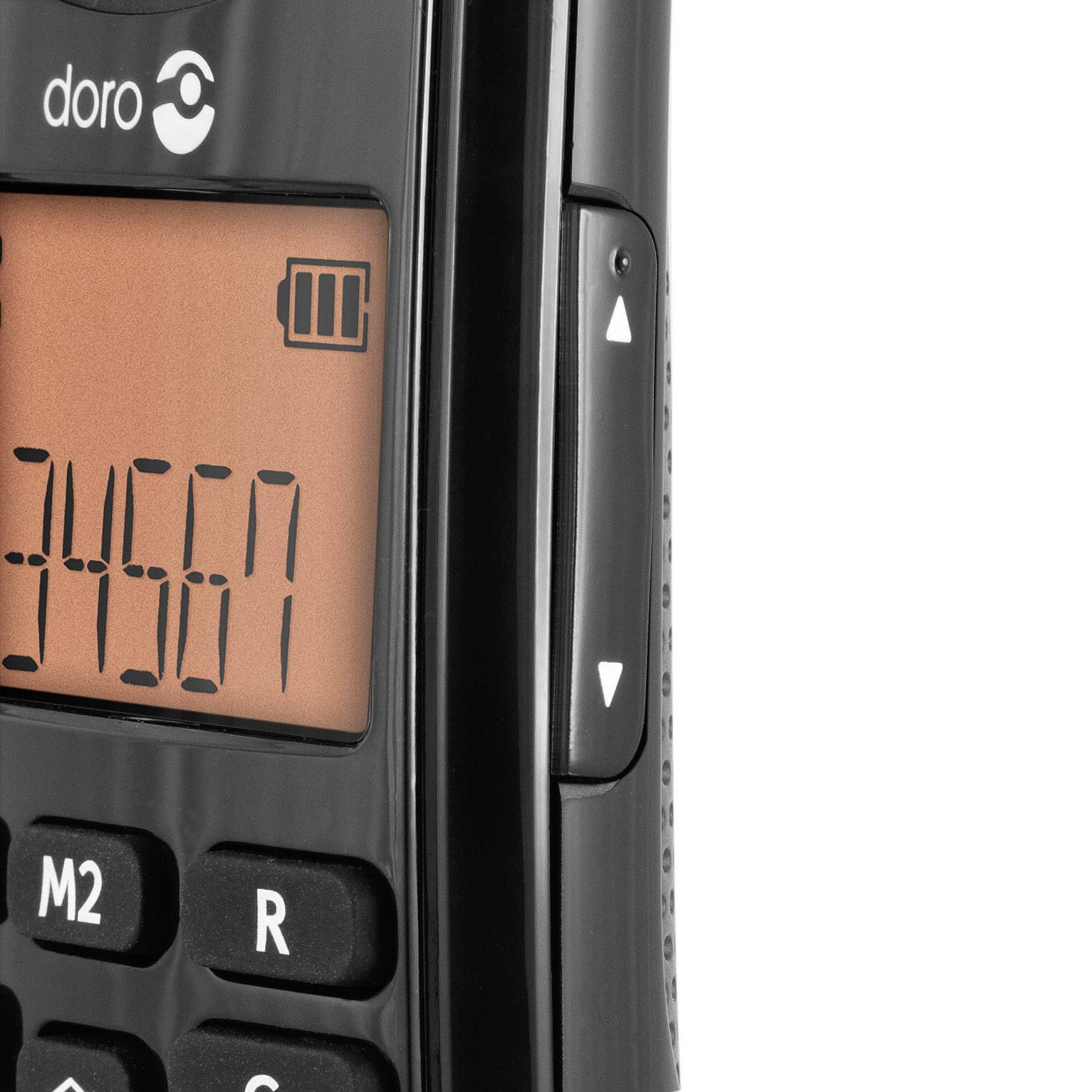 doro PhoneEasy 100w Duo Schnurloses Seniorentelefon Optische Anrufsignalisierung Beleuchtetes Display Schwarz