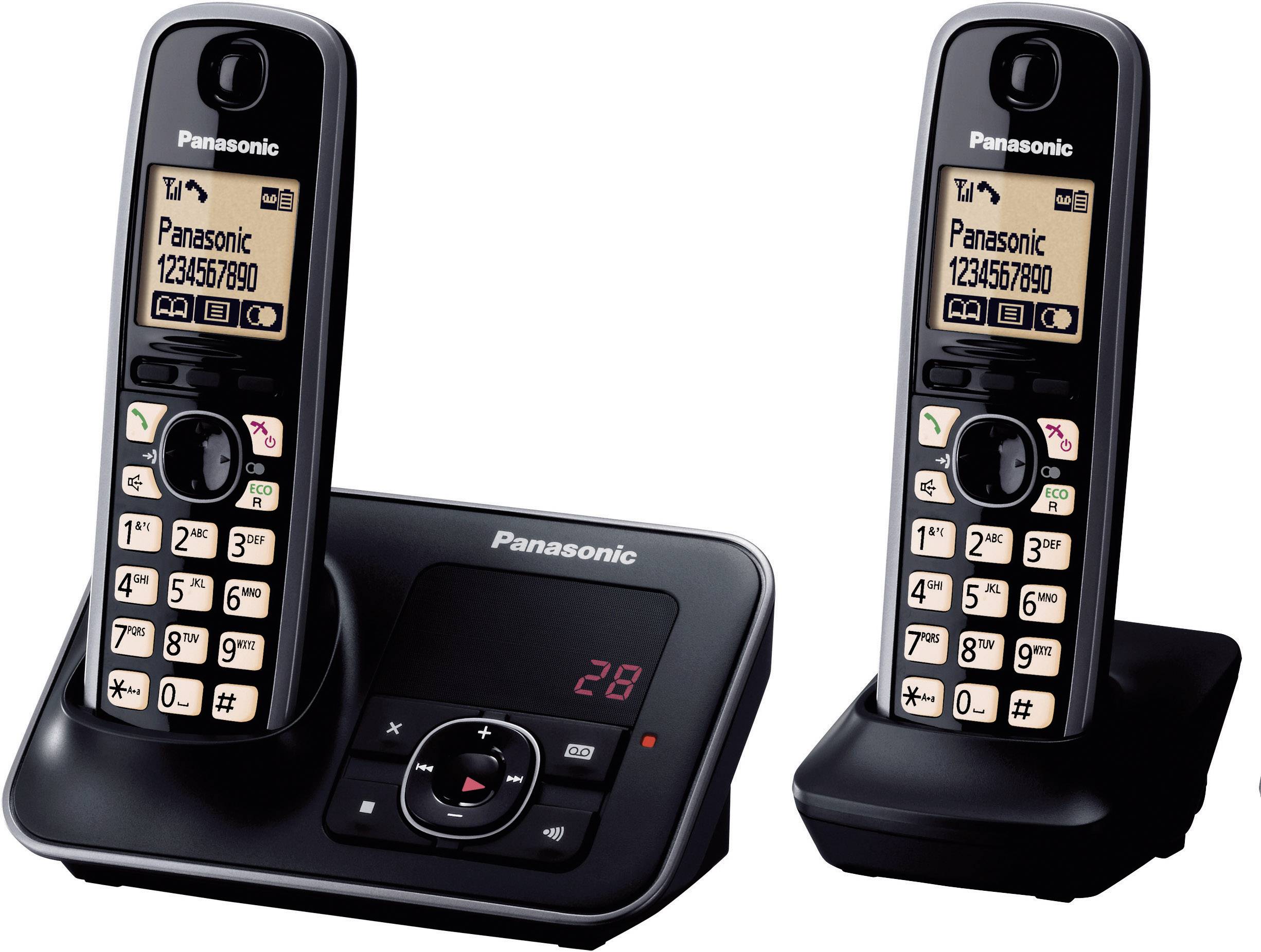 Panasonic KX-TG 6622 Duo schnurloses analog Telefon (Anrufbeantworter, beleuchtetes Display, )