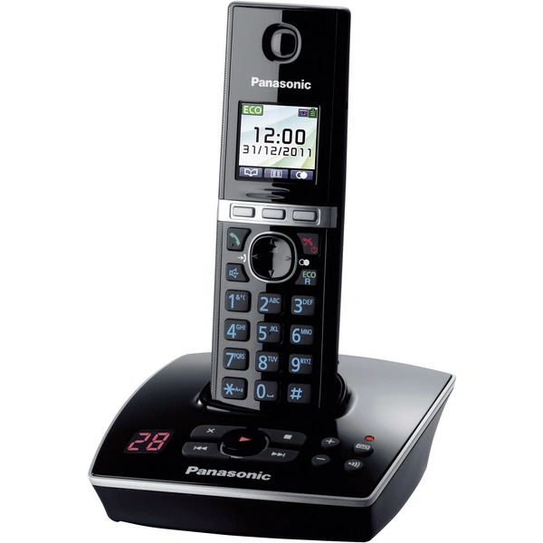 Panasonic KX-TG8061 DECT, GAP Schnurloses Telefon analog Anrufbeantworter, Headsetanschluss Schwarz, Silber Panasonic KX-TG8061 DECT, GAP Schnurloses Telefon analog Anrufbeantworter, Headsetanschluss Schwarz, Silber
