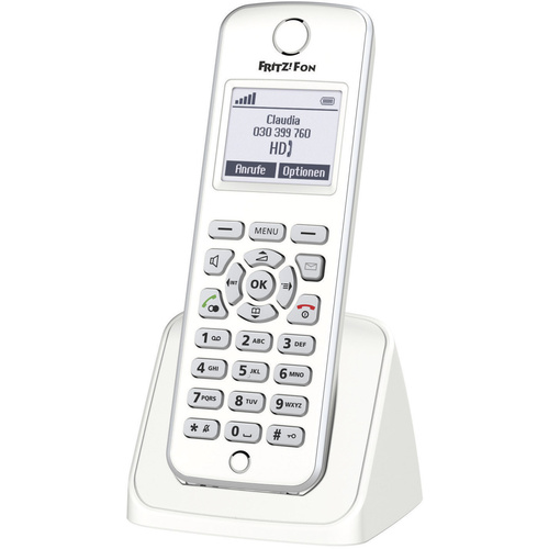 Téléphone VoIP sans fil AVM FRITZ!Fon M2 babyphone, fonction mains libres écran éclairé blanc, argent