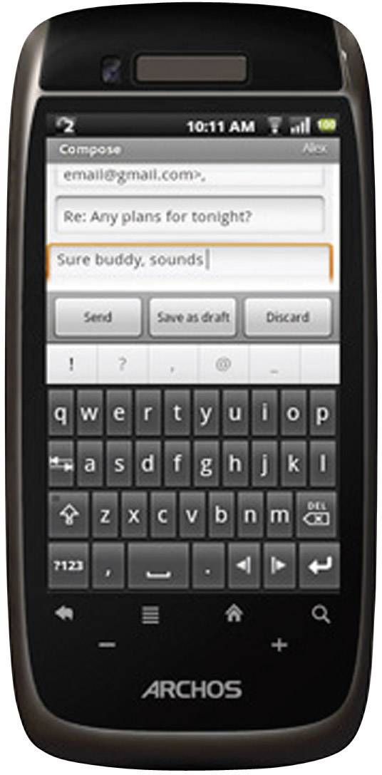 Archos Smart Home Phone schnurloses analog Telefon (Android™, Touch-Farbdisplay, Schwarz)