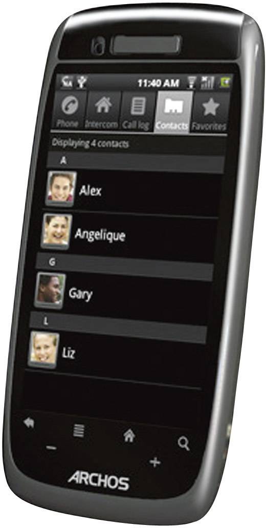 Archos Smart Home Phone schnurloses analog Telefon (Android™, Touch-Farbdisplay, Schwarz)