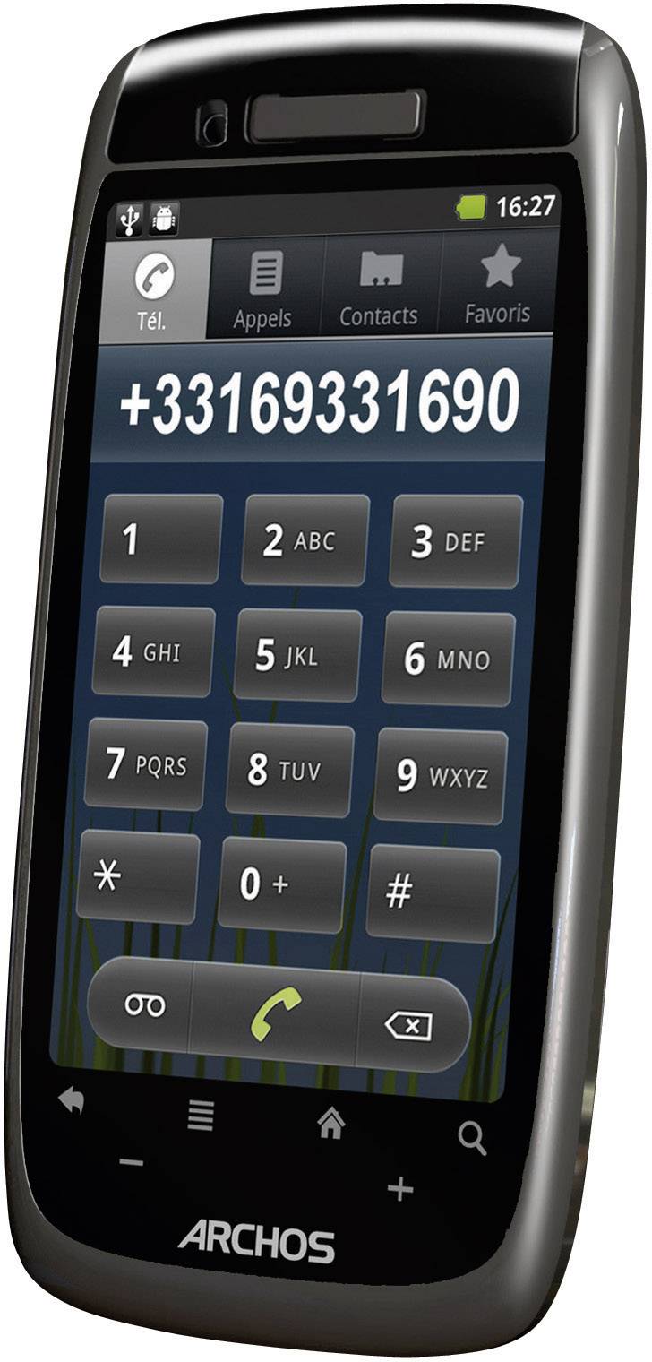 Archos Smart Home Phone schnurloses analog Telefon (Android™, Touch-Farbdisplay, Schwarz)