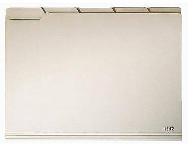 Leitz Einstellmappe, DIN A4 quer mit Taben, 5er Satz, 200g/qm, Natronkarton, 100 Stück (20 Satz à 5 Stück), chamois