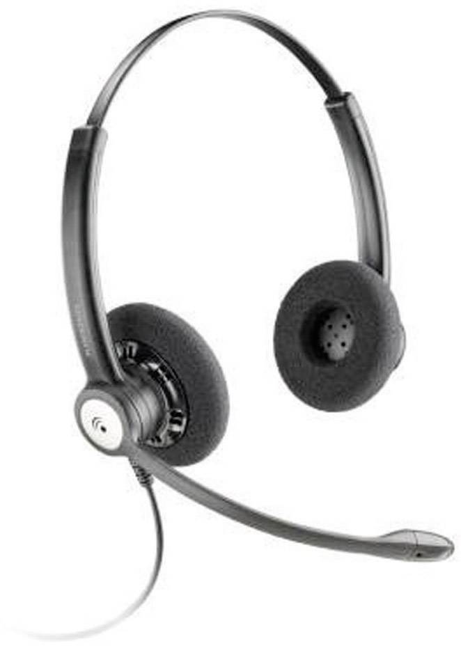 Plantronics Entera™ Telefon On Ear Headset kabelgebunden Stereo Schwarz Noise Cancelling