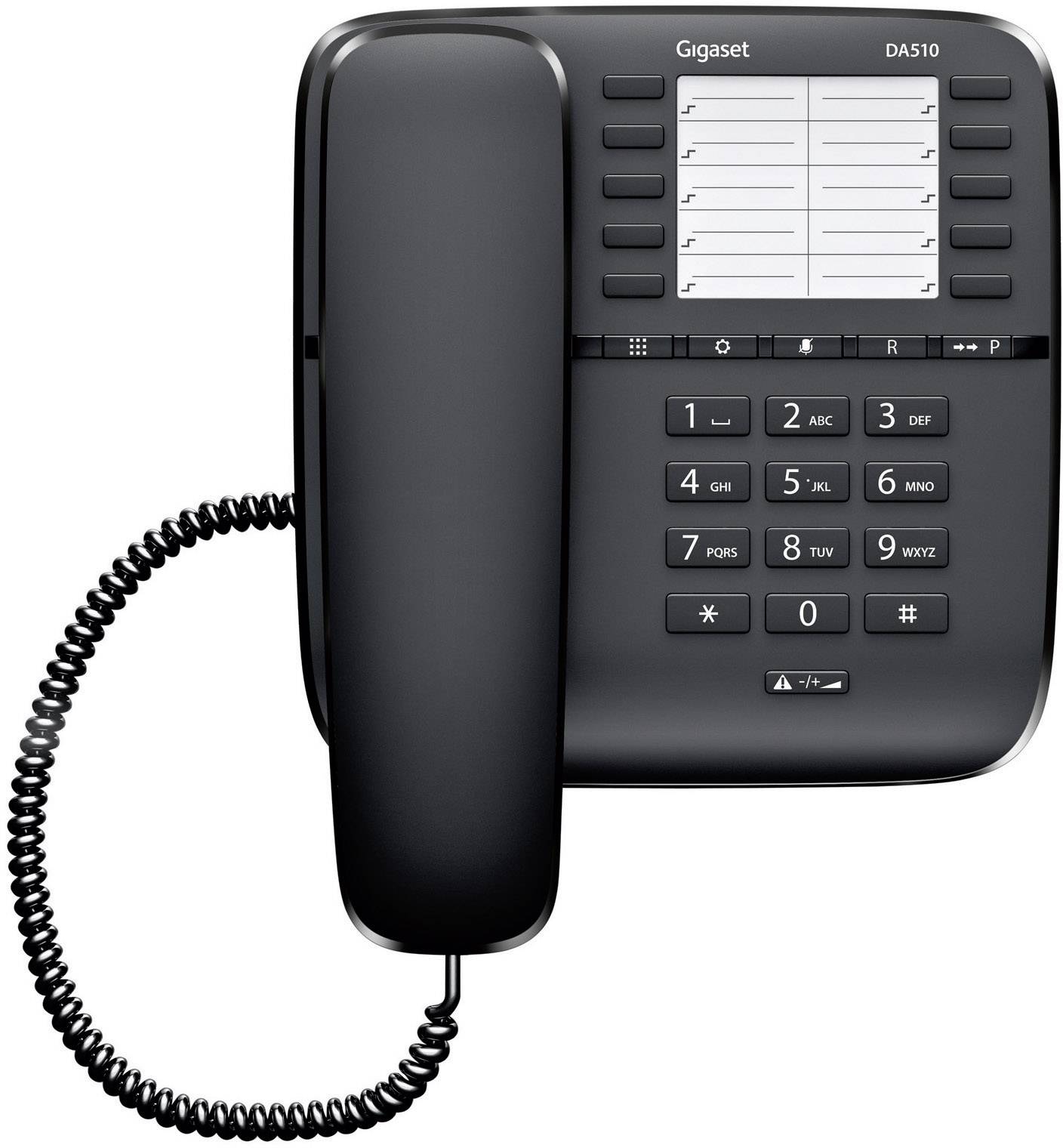 Téléphone Fixe Gigaset DA510 - Version Allemande - Bibloc Avec écran Et 10 Mémoires - Noir - 6
