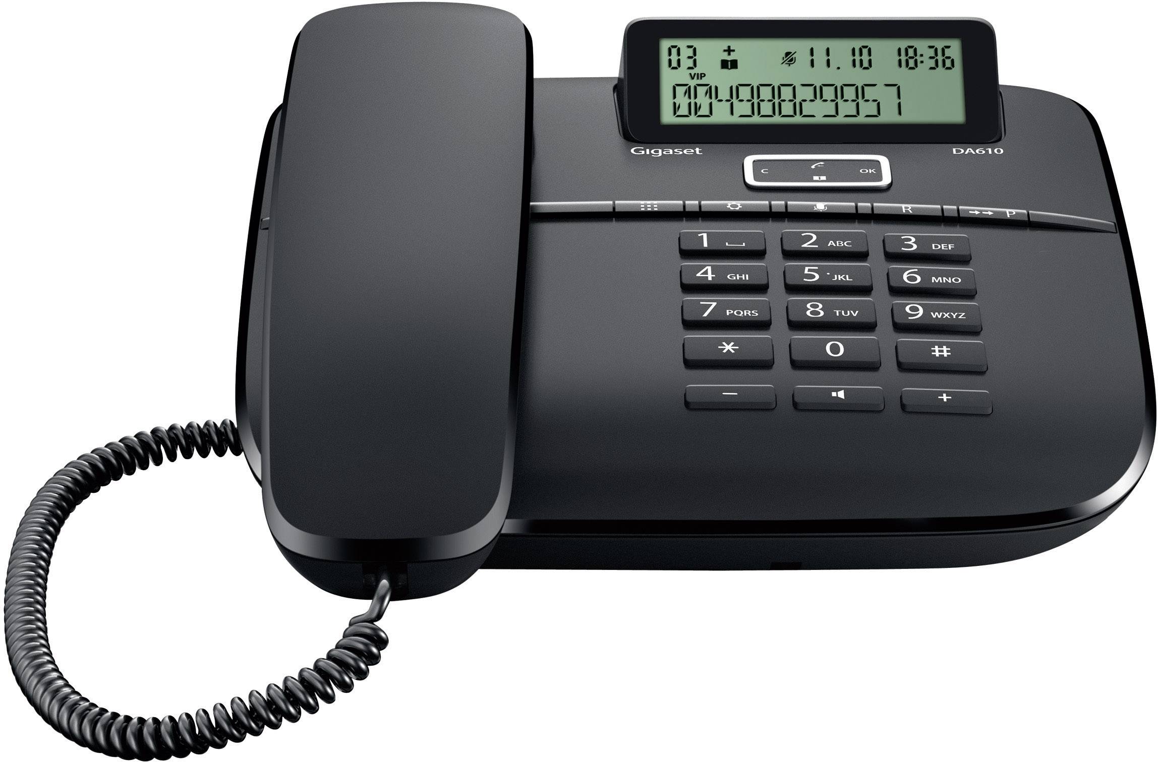 Gigaset DA610 Schnurgebundenes Telefon, analog Freisprechen Matt Schwarz