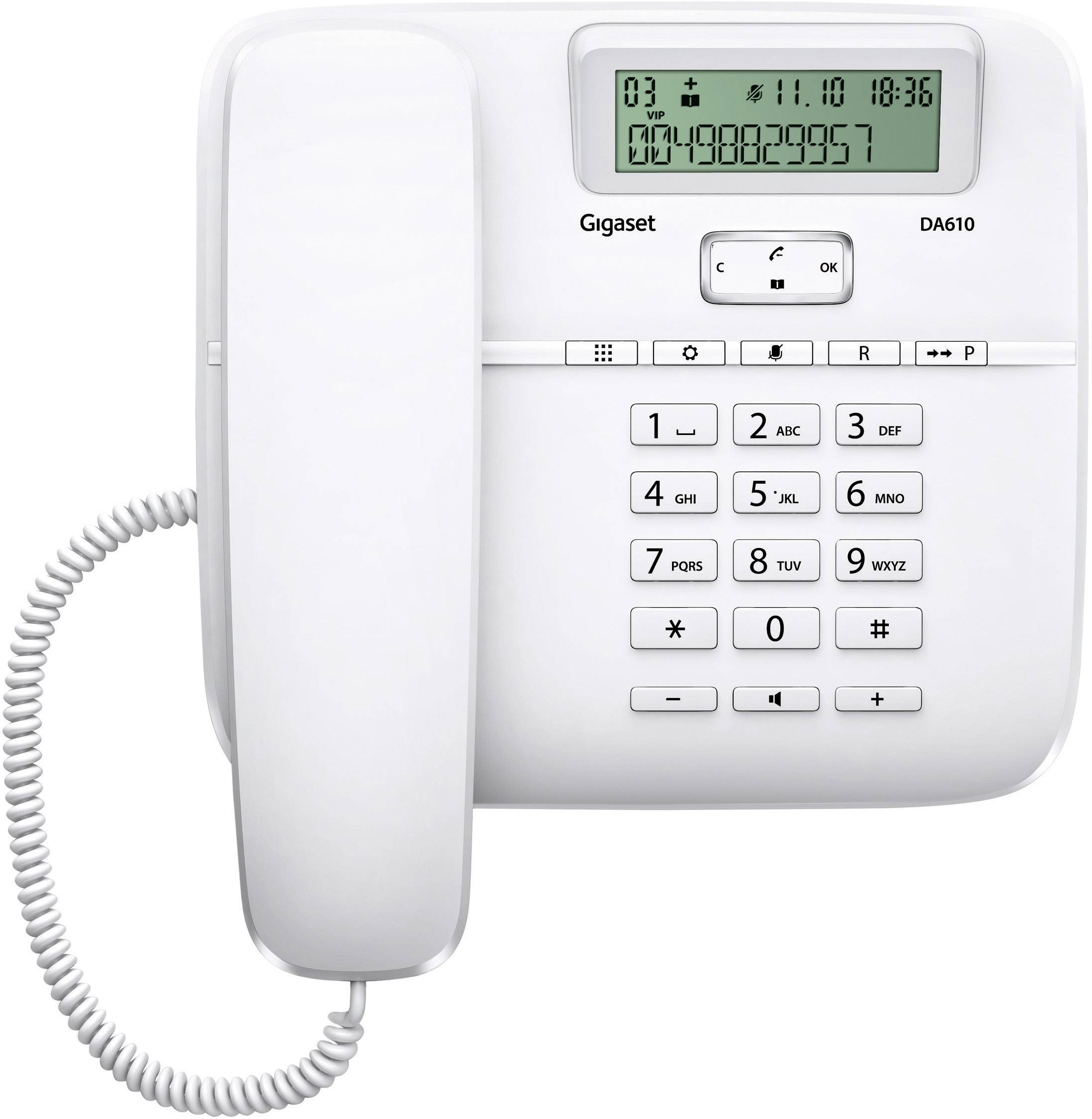 Gigaset DA610 Schnurgebundenes Telefon, analog Freisprechen Matt Weiß