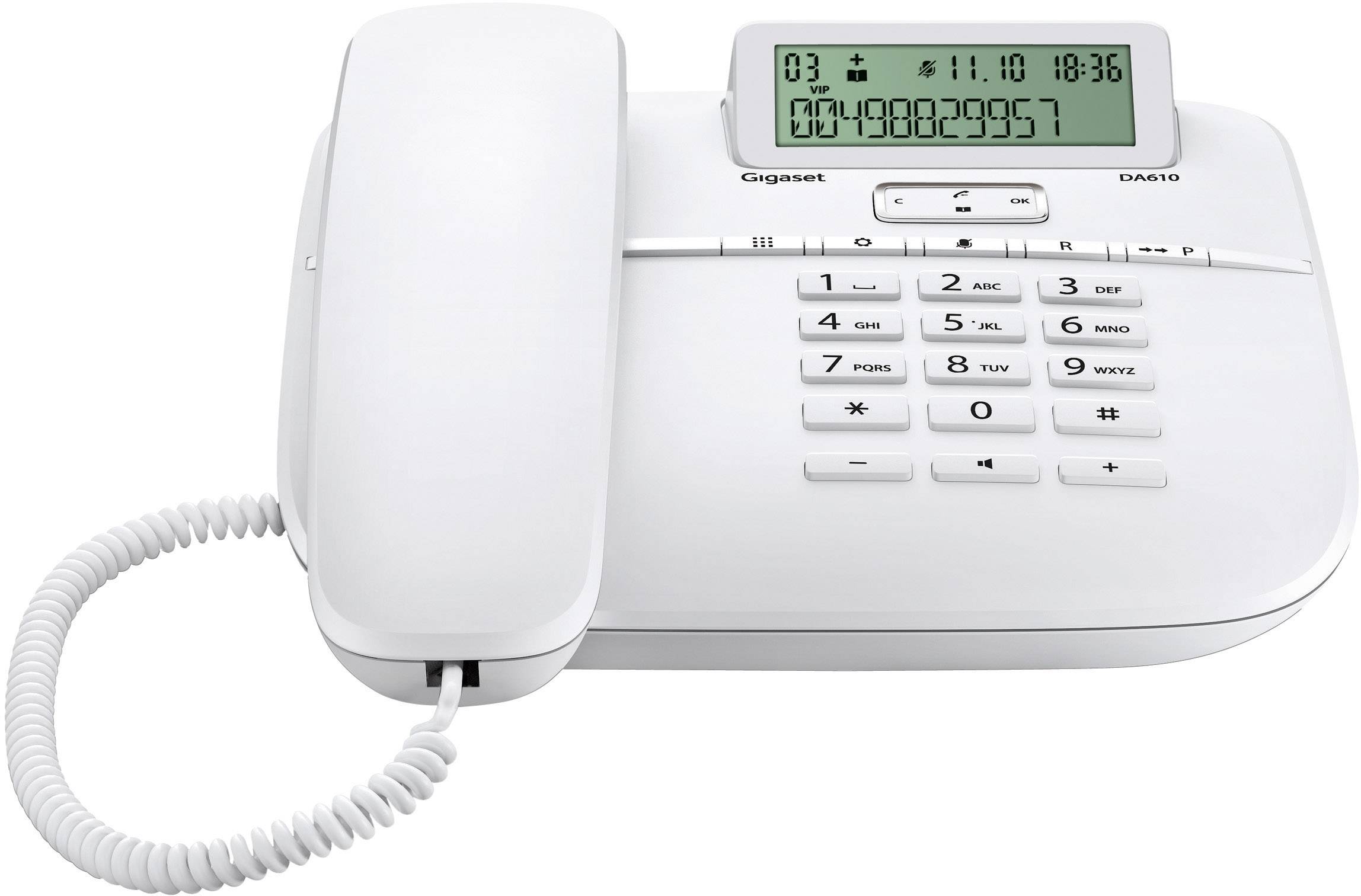 Gigaset DA610 Schnurgebundenes Telefon, analog Freisprechen Matt Weiß