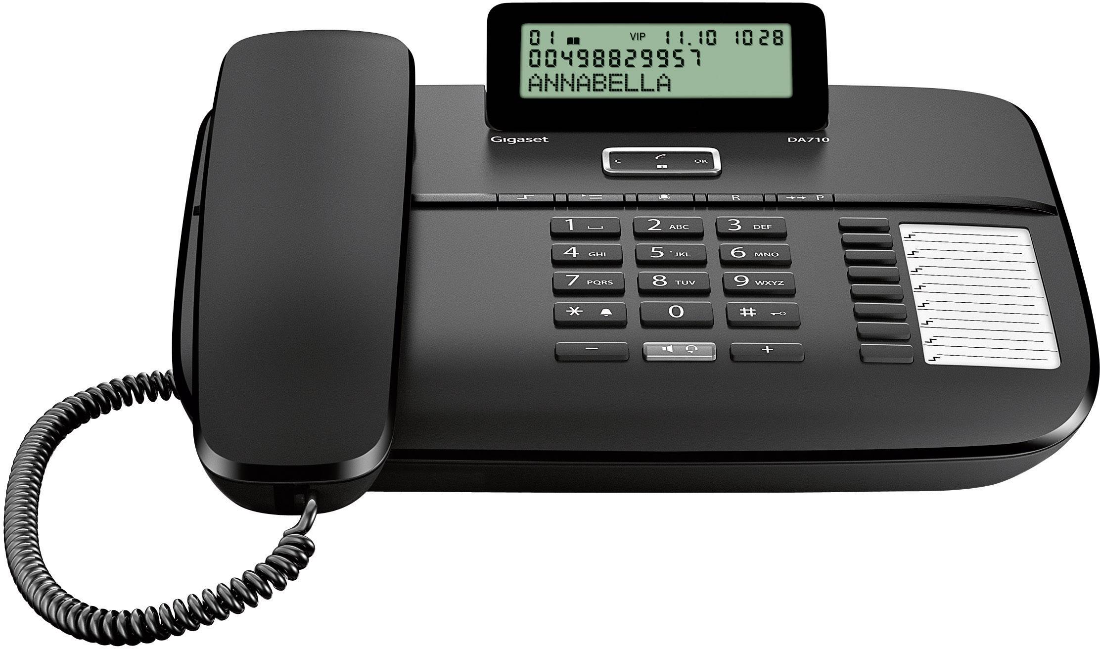 Gigaset DA710 Schnurgebundenes Telefon, analog Headsetanschluss, Freisprechen Matt Schwarz