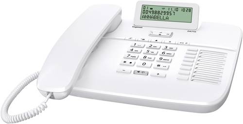 Gigaset DA710 Schnurgebundenes Telefon, analog Headsetanschluss, Freisprechen Matt Weiß