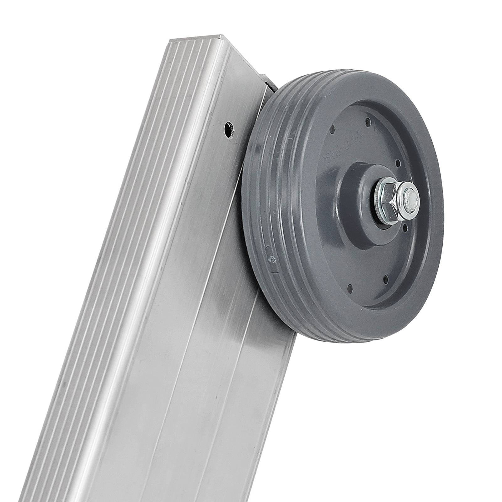 Seilzugleiter, 2-teilig, Kopfteil mit Laufrollen, 2x18 Sprossen, Leiterlänge aus