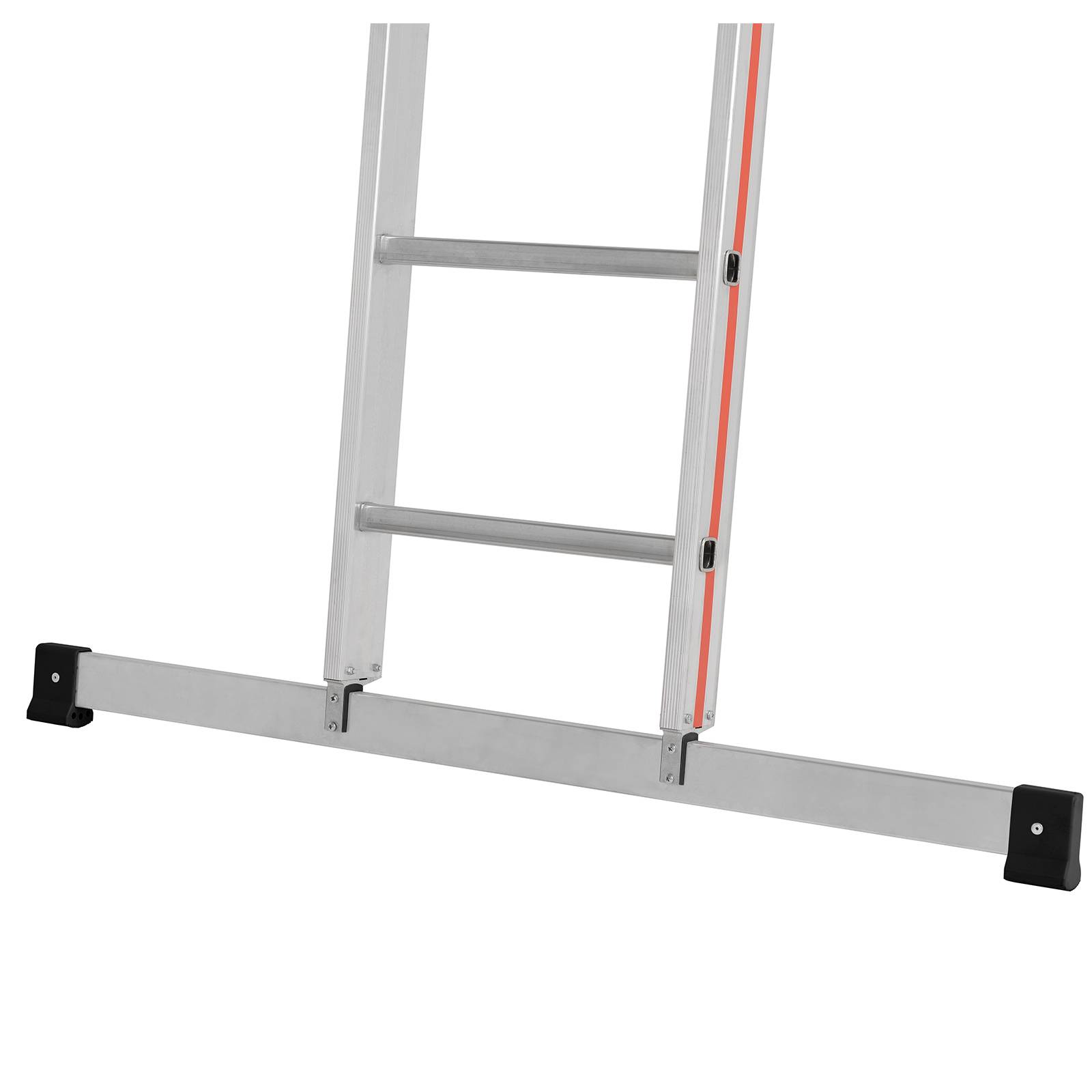 Seilzugleiter, 2-teilig, Kopfteil mit Laufrollen, 2x18 Sprossen, Leiterlänge aus