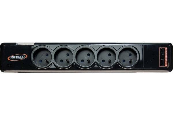 Infosec S5 USB NEO, 306 J, 5 AC-Ausgänge, Typ F, 230 V, 50 Hz, 3680 W