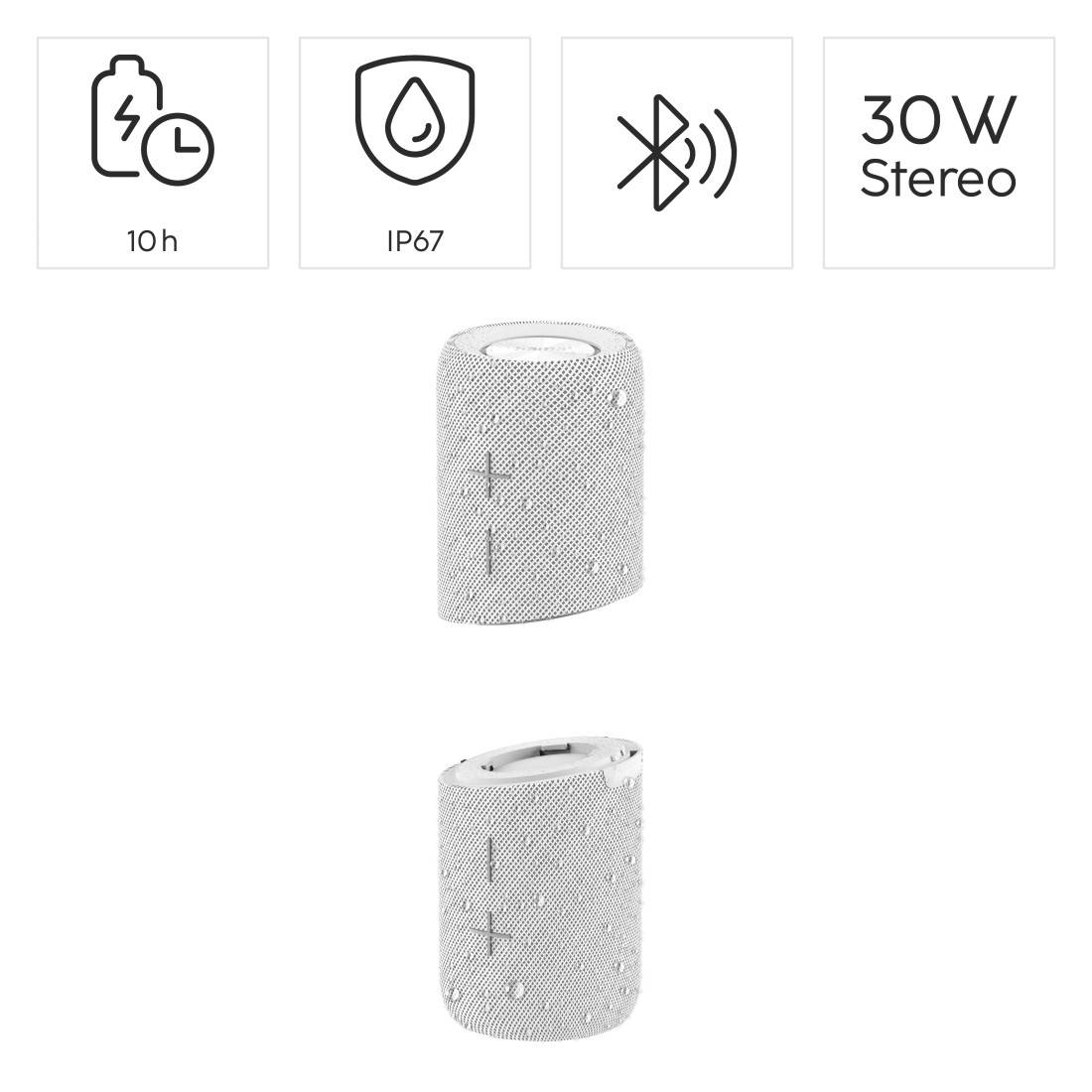 hama 00188223 Bluetooth®-Lautsprecher "Twin 3.0", teilbar in 2, wasserdicht IP67, 30W, WS