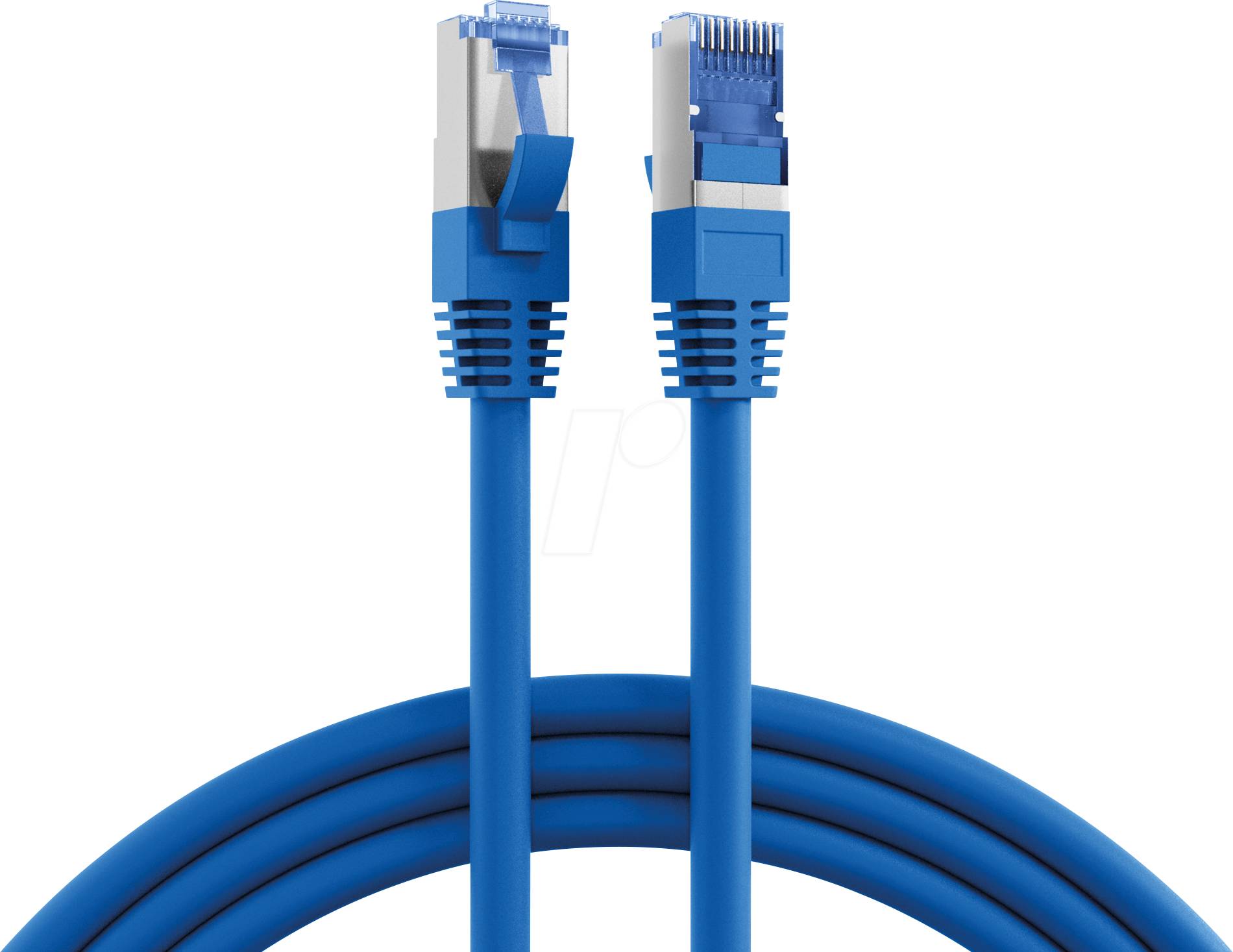 RJ45 Patchkabel Cat.6A S/FTP TPE -- Cat.7 Rohkabel superflex blau 2m Kupferverkabelung