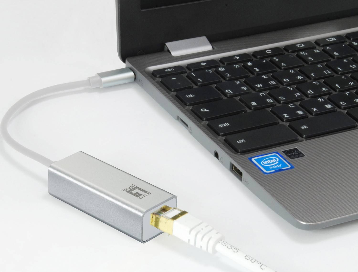 LevelOne Adapter USB-C -> RJ45 10/100/1000 0.15m