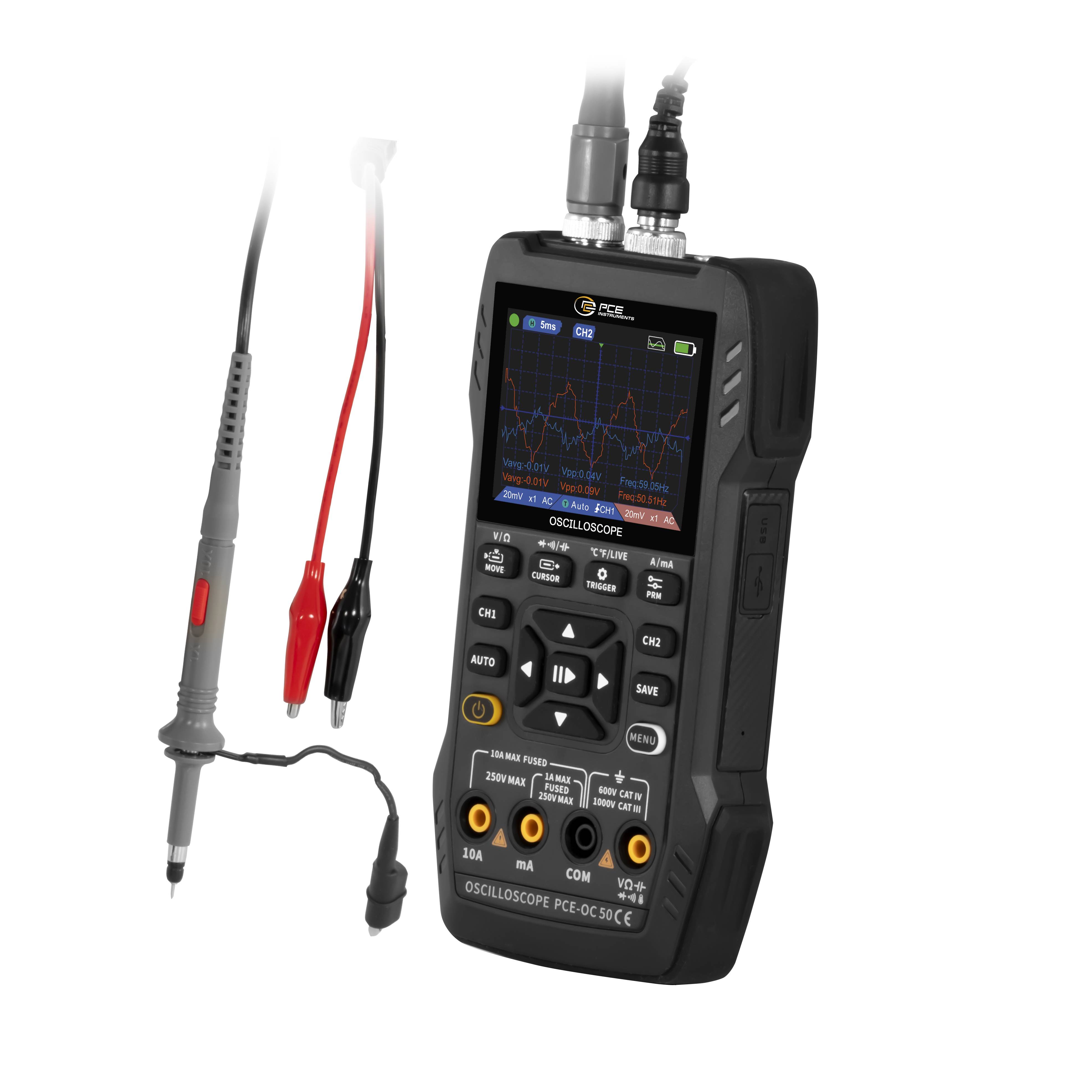 PCE Instruments PCE-OC 50 Batterie 2000000Hz 50 MSa/s 32 kpts Multimeter-Funktionen 1St.