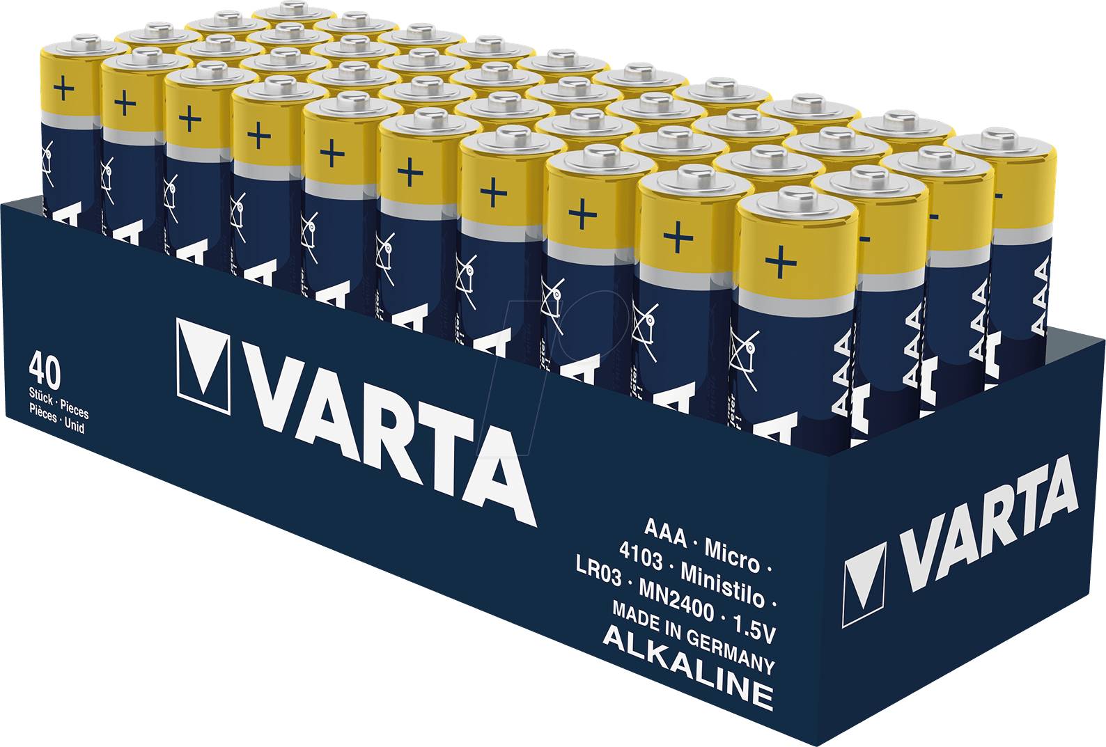 Varta AL 40XAAA - Alkaline Batterie AAA Micro 40er-Pack Longlife - Batterie - Mi