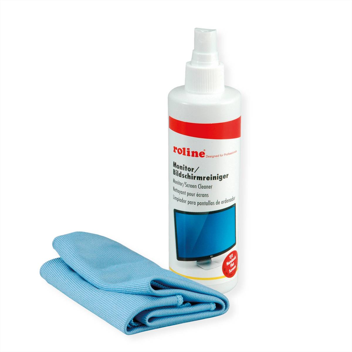 Roline Bildschirmreiniger TFT inklusive Mikrofasertuch, 250ml