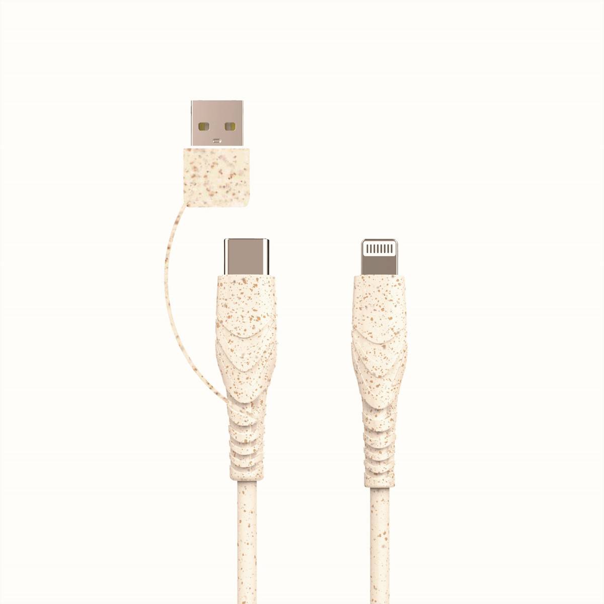 BIOnd BIO-CT-IP USB-C to 8PIN & USB-A 3,5A Cable, 1,2m