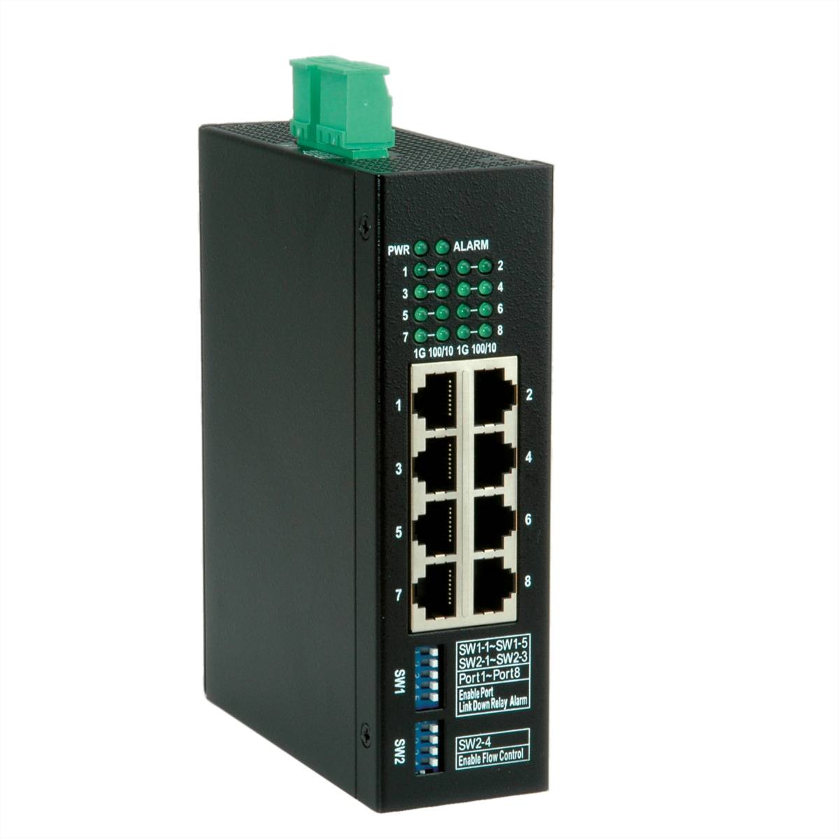 Roline Industrie Gigabit Switch, 8x RJ-45