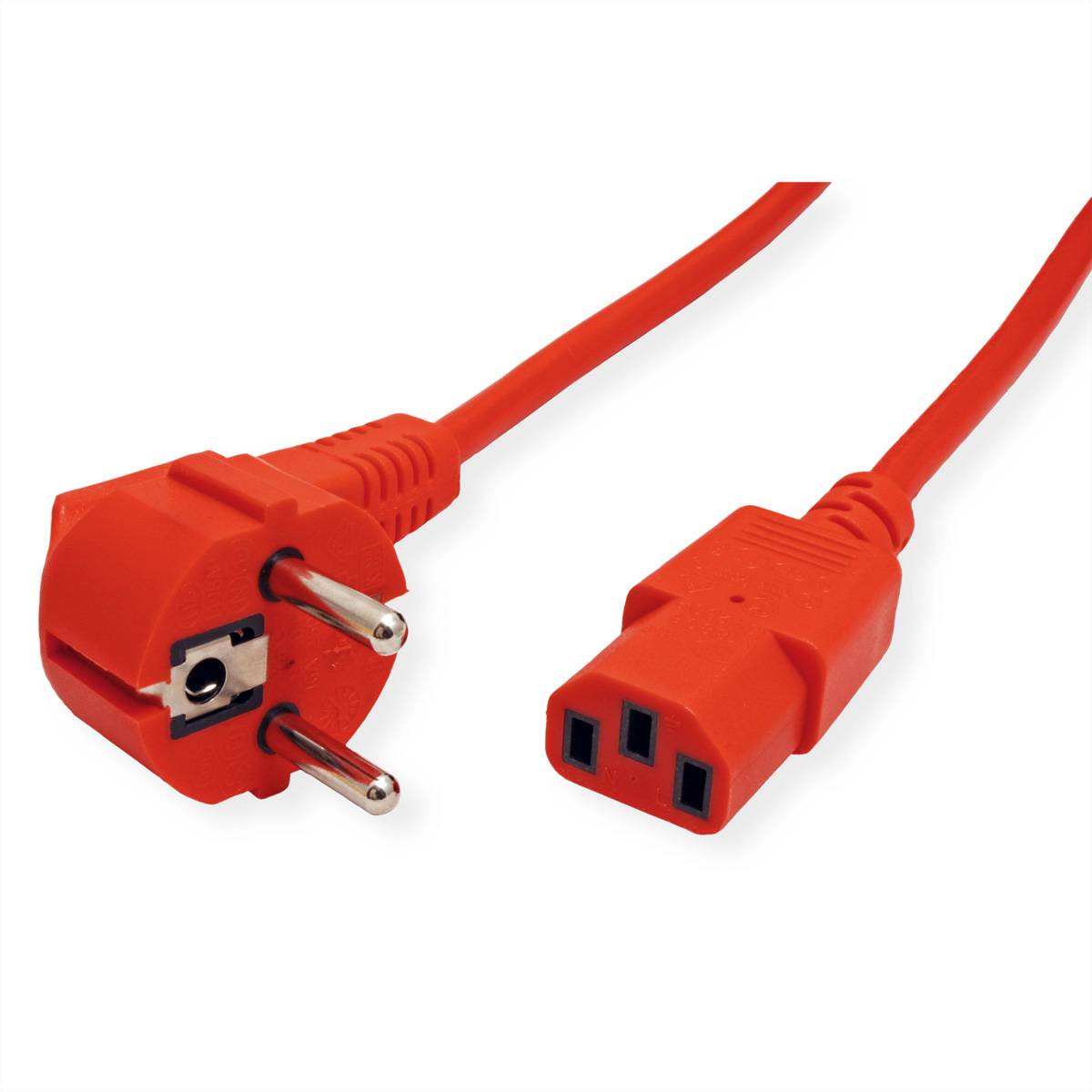 Roline Netzkabel, gerade IEC-Buchse, rot, 3m