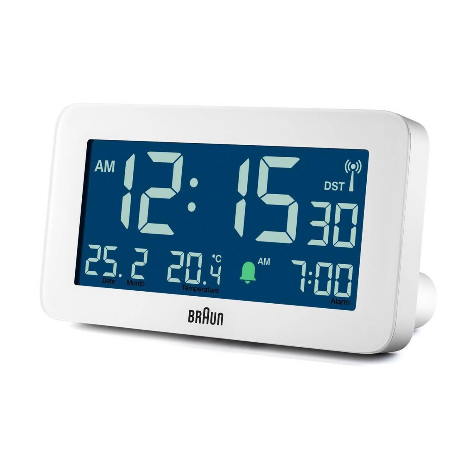 Braun BC10, Digitaler Wecker, Rechteck, Weiß, 12/24 h, F, °C, LCD
