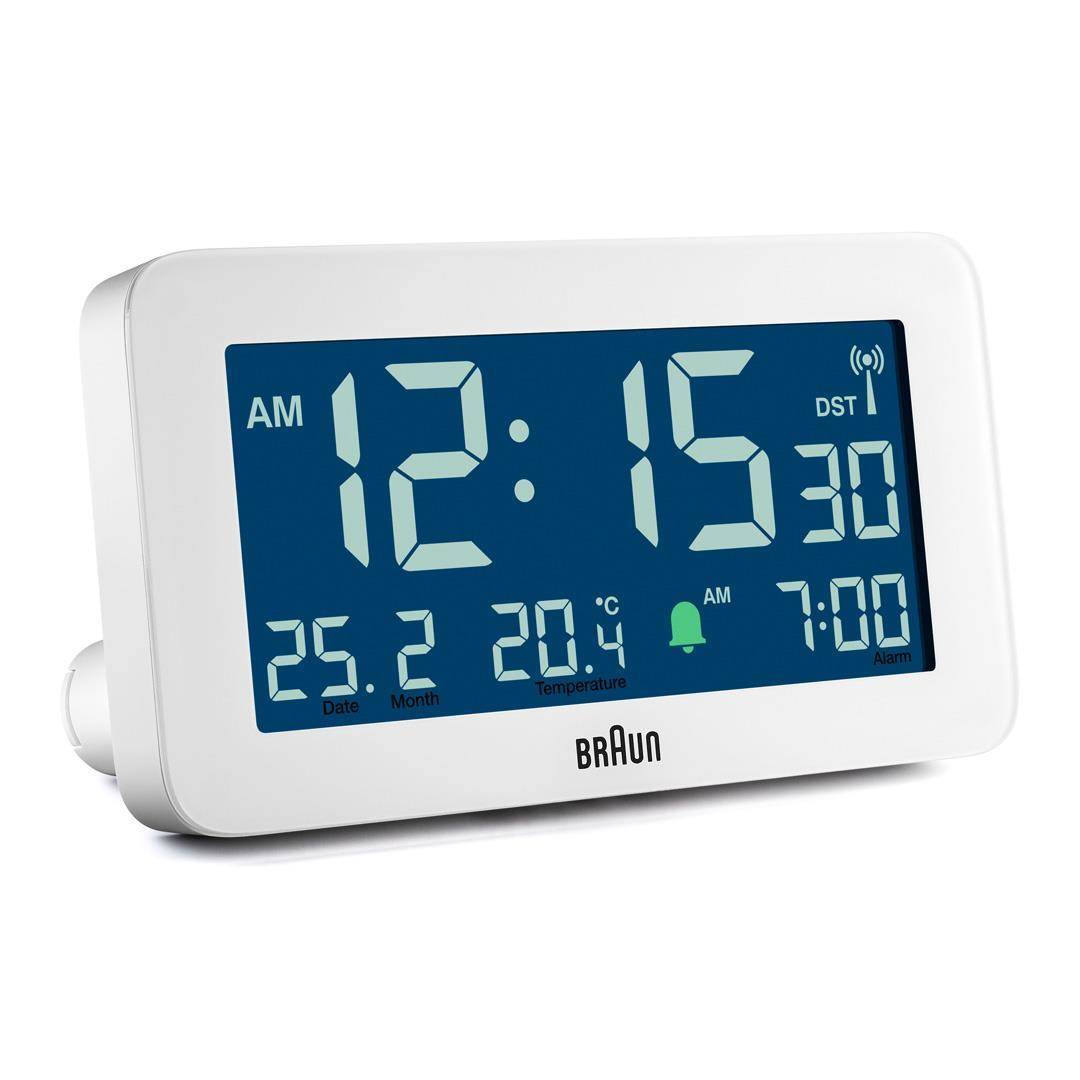 Braun BC10, Digitaler Wecker, Rechteck, Weiß, 12/24 h, F, °C, LCD