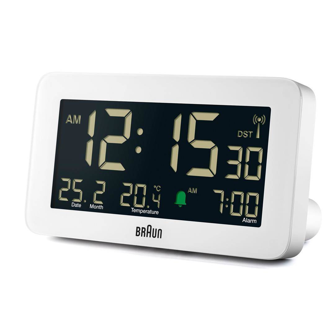 Braun BC10, Digitaler Wecker, Rechteck, Weiß, 12/24 h, F, °C, LCD