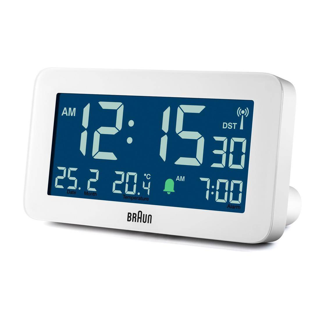 Braun BC10, Digitaler Wecker, Rechteck, Weiß, 12/24 h, F, °C, LCD