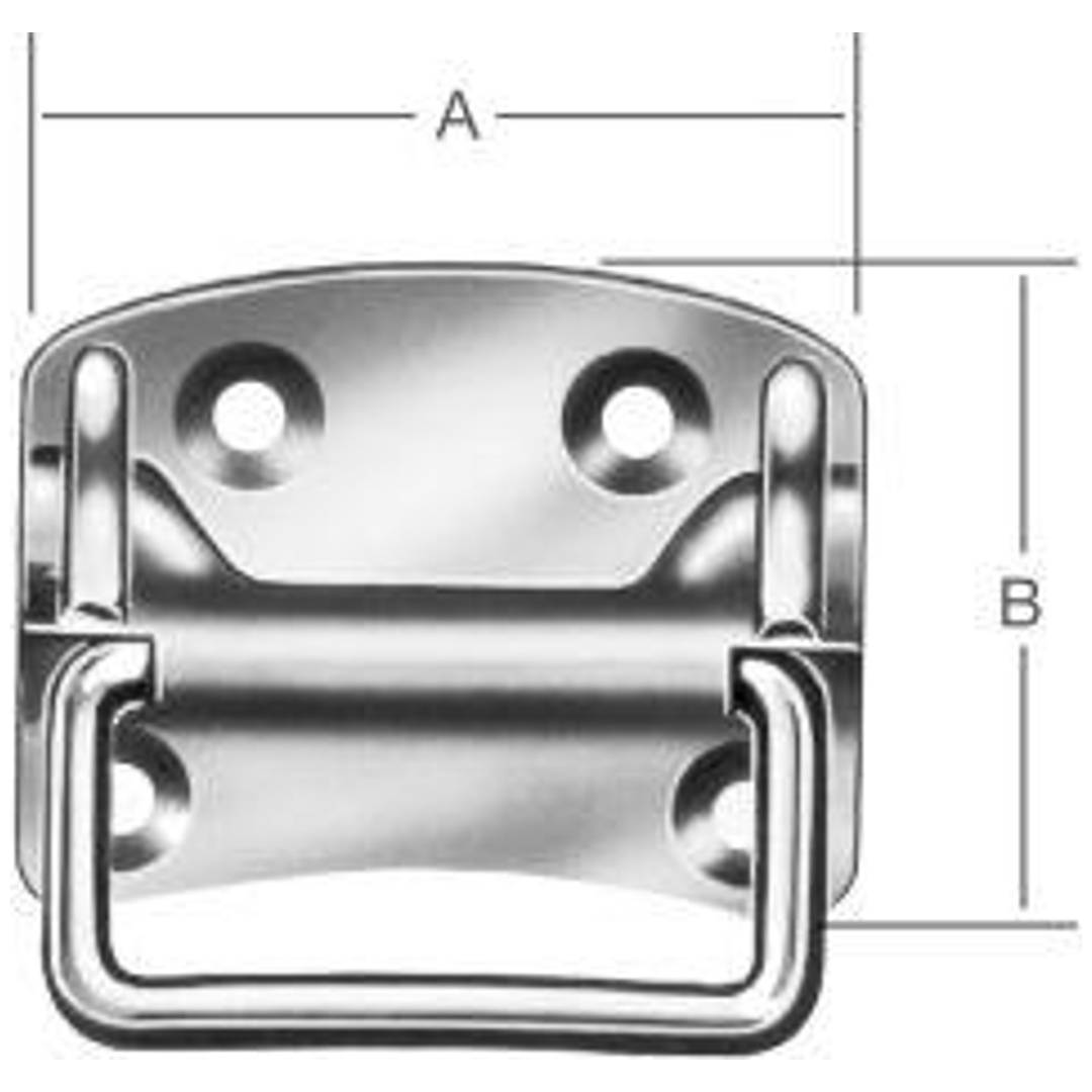 Kistengriff, mit Platte, L135mm, B105mm, S1,75mm,Griff Ø 10mm, Stahl