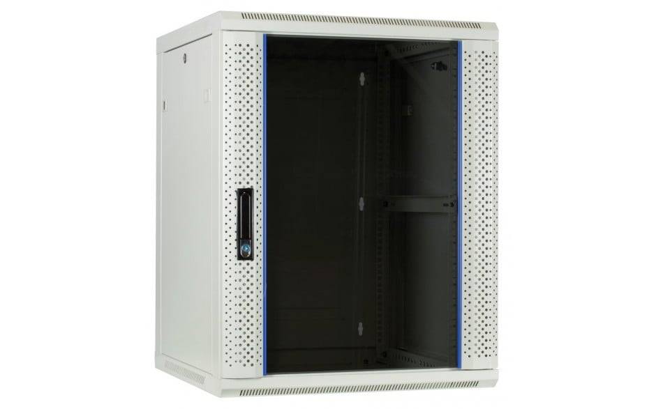 Danicom - 12 HE Serverschrank, Wandgehäuse mit Glastür, Weiß (BxTxH) 600 x 600 x 635mm