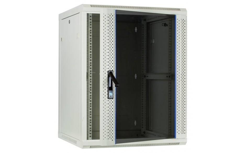 Danicom - 12 HE Serverschrank, Wandgehäuse mit Glastür, Weiß (BxTxH) 600 x 600 x 635mm