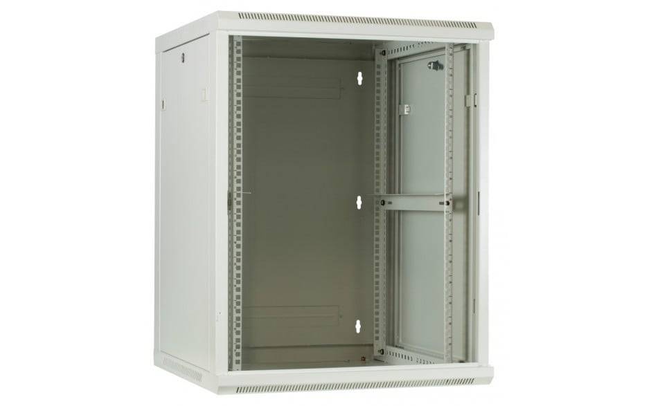 Danicom - 12 HE Serverschrank, Wandgehäuse mit Glastür, Weiß (BxTxH) 600 x 600 x 635mm