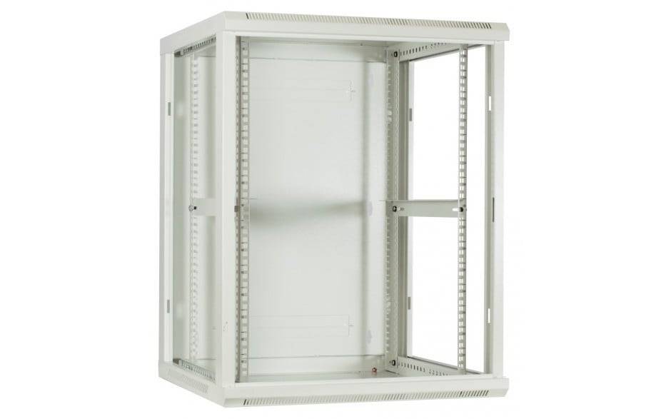 Danicom - 12 HE Serverschrank, Wandgehäuse mit Glastür, Weiß (BxTxH) 600 x 600 x 635mm