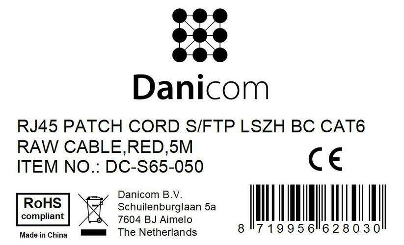 Danicom - CAT 6 Netzwerkkabel LSOH - S/FTP - 5 Meter - Rot