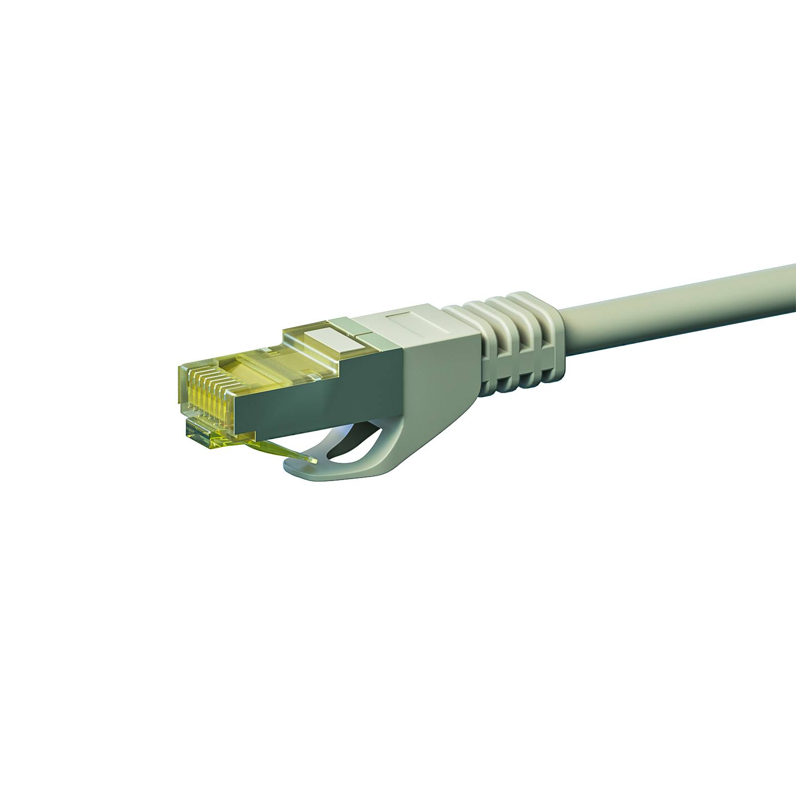 Danicom - RJ45 Netzwerkkabel S/FTP (PiMF), mit CAT 7 Rohkabel, Grau, 0,25m