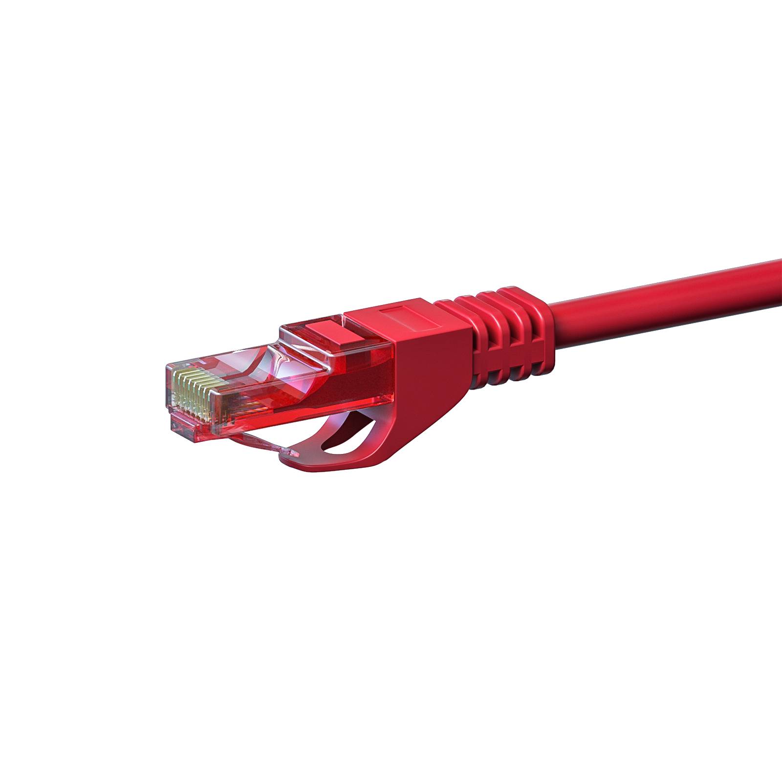 Danicom - CAT6 Netzwerkkabel, U/UTP, 0,25 Meter, Rot, 100% Kupfer