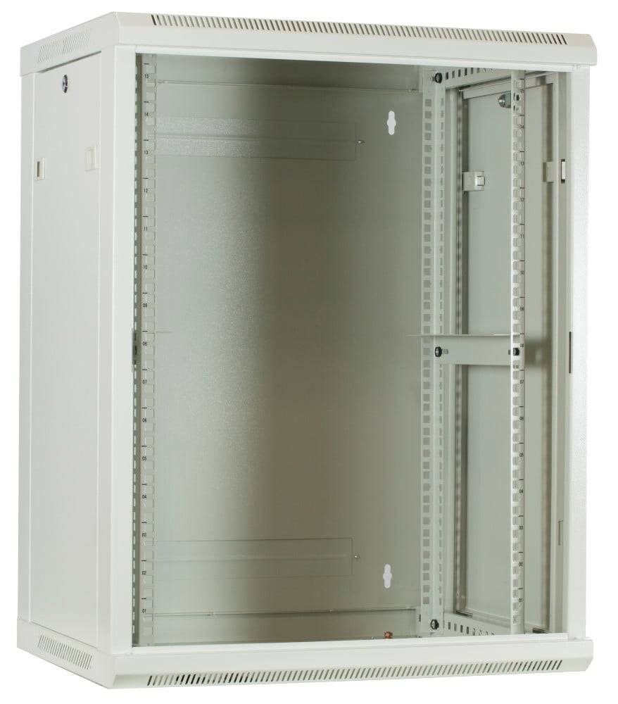 Danicom - 15 HE Serverschrank, Wandgehäuse, mit Glastür, Weiß, (BxTxH) 600 x 450 x 770mm