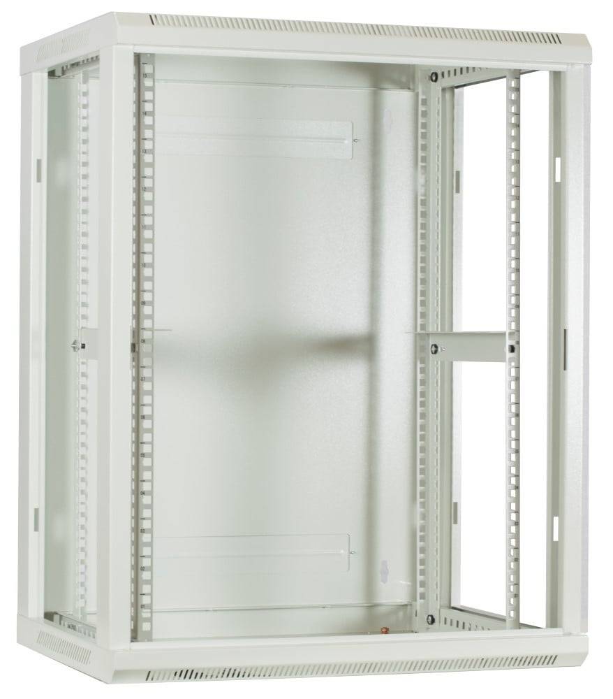 Danicom - 15 HE Serverschrank, Wandgehäuse, mit Glastür, Weiß, (BxTxH) 600 x 450 x 770mm