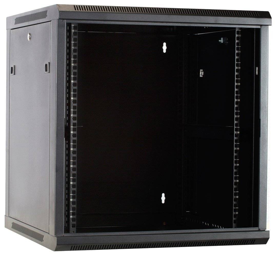 Danicom - 12 HE Serverschrank, Wandgehäuse mit Glastür, nicht vormontiert (BxTxH) 600 x 600 x 635mm