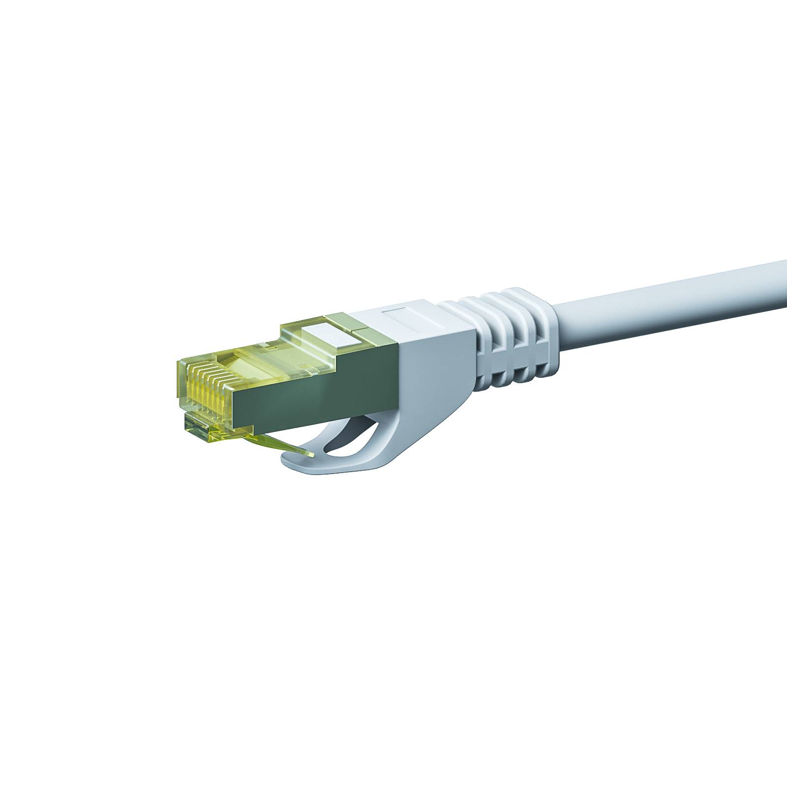 Danicom - RJ45 Netzwerkkabel S/FTP (PiMF), mit CAT 7 Rohkabel, Weiß, 2m
