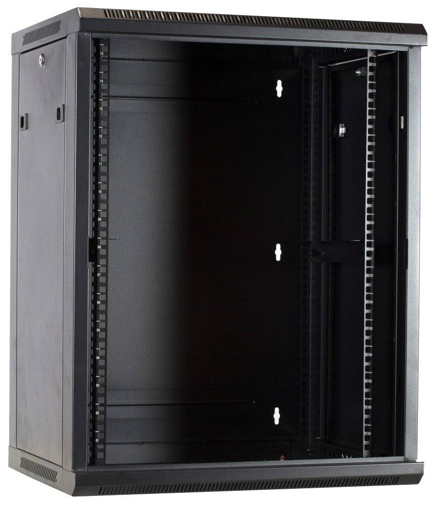 Danicom - 15 HE Serverschrank, Wandgehäuse mit Glastür, nicht vormontiert (BxTxH) 600 x 600 x 770mm