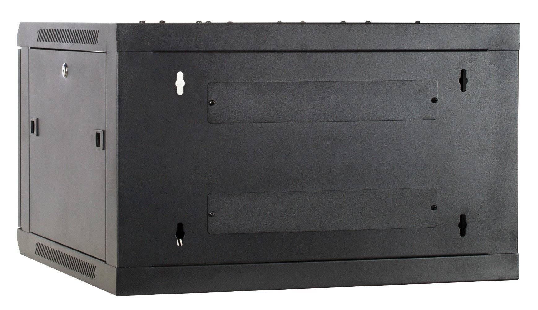 Danicom - 6 HE Serverschrank, Wandgehäuse, mit Glastür, nicht vormontiert (BxTxH) 600 x 600 x 368mm