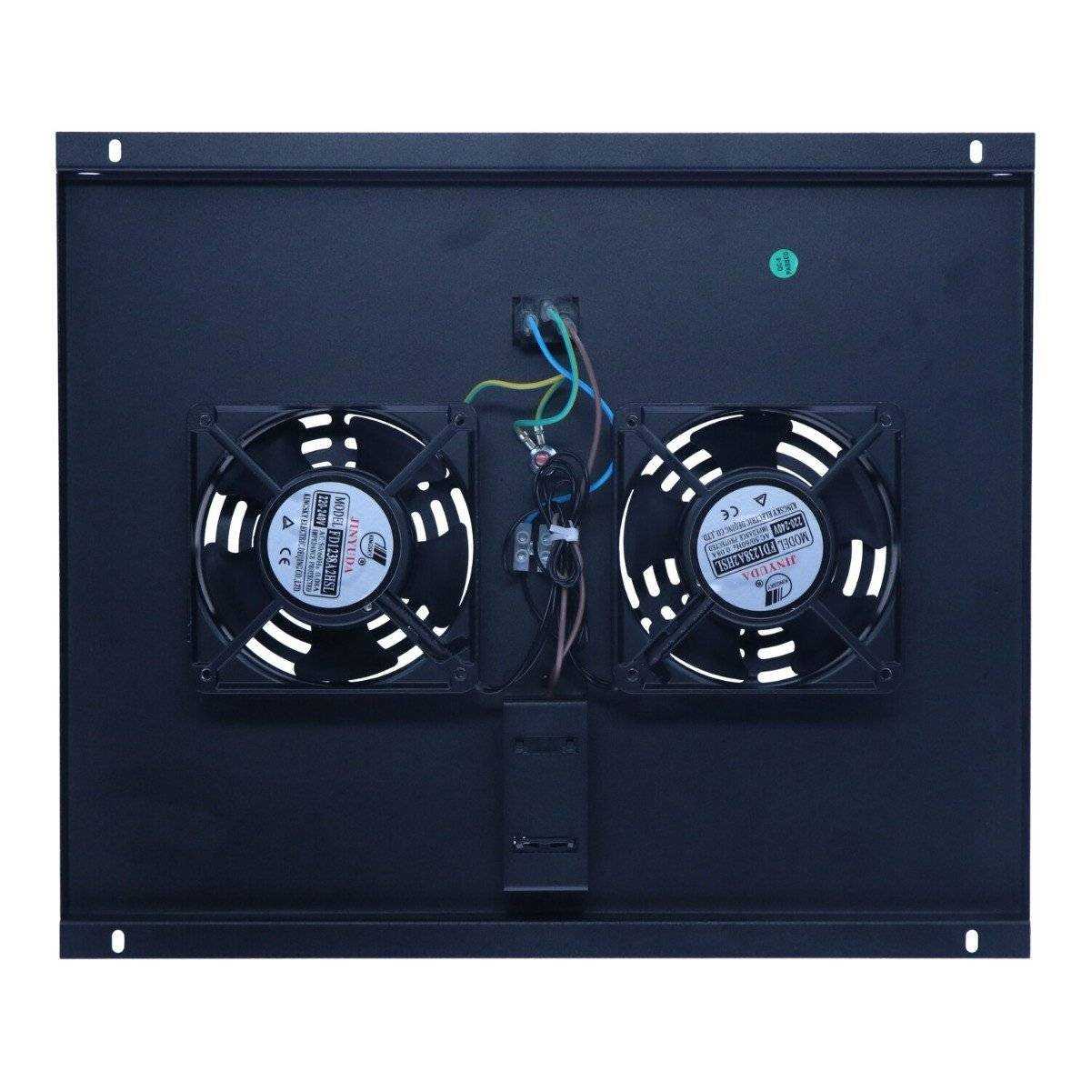 Lüftereinheit - Ventilator Paket mit 2 Ventilatoren und Thermostat geeignet für Serverschränke mit einer Tiefe von 600mm